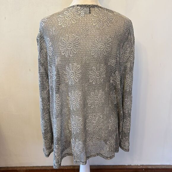 Onyx Nite gold floral shimmer open jacket Size 22 EUC - Picture 5 of 8